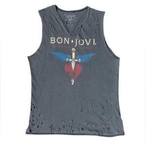⚡️Bonjovi distressed band Tank